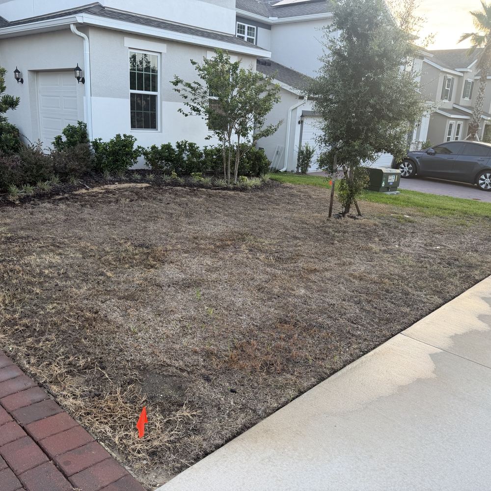 New-build front yard before Strada sod installation